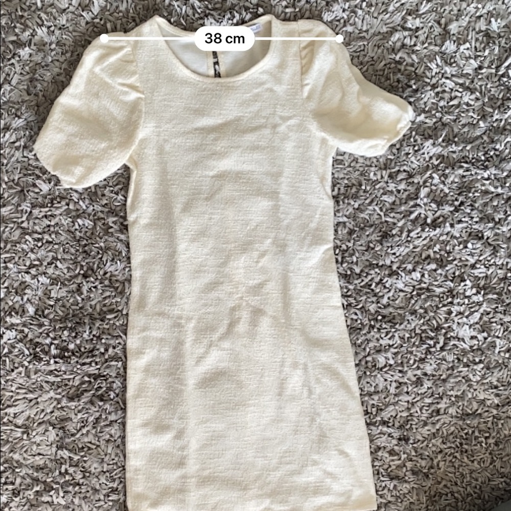 NWOT Zara Small White TEXTURED DRESS WITH VOLUME - Picture 12 of 15